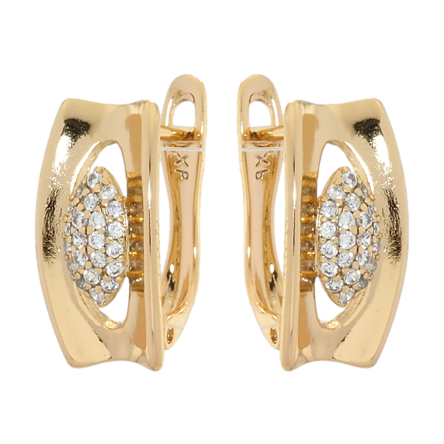 Серьги Xuping Позолота 18K английский замок Декоративный орнамент с цирконием фото №1