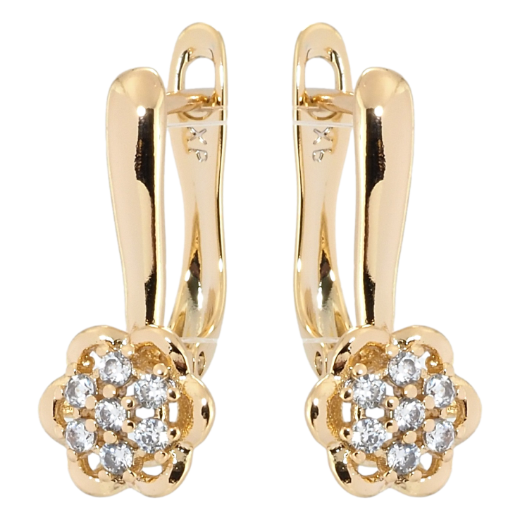 Сережки Xuping Позолота 18K англійський замок Квіточки фото №8