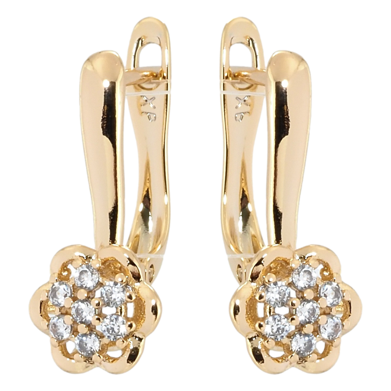 Сережки Xuping Позолота 18K англійський замок Квіточки фото №1 Сережки Xuping Позолота 18K англійський замок Квіточки фото №1