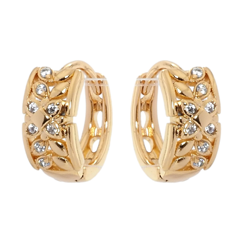 Серьги Xuping Позолота 18K колечки Декоративный орнамент с цирконием фото №1