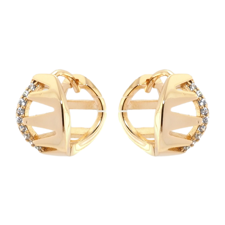 Сережки Xuping Позолота 18K колечка Декоративний орнамент з цирконієм фото №1