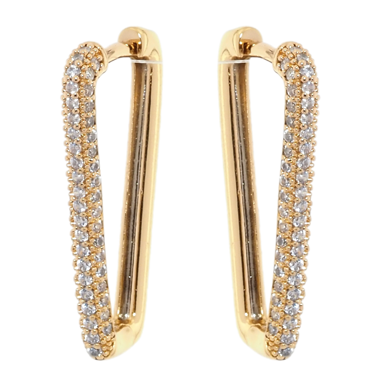 Сережки Xuping Позолота 18K колечка Інкрустація цирконієм фото №1 Сережки Xuping Позолота 18K колечка Інкрустація цирконієм фото №1