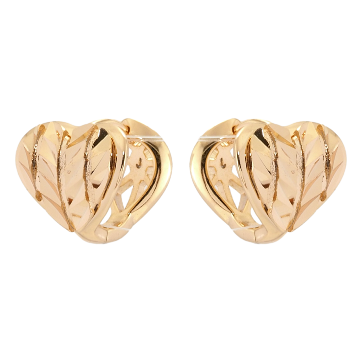 Серьги Xuping Позолота 18K колечки Сердечки с узором насечками фото №11 Серьги Xuping Позолота 18K колечки Сердечки с узором насечками фото №11