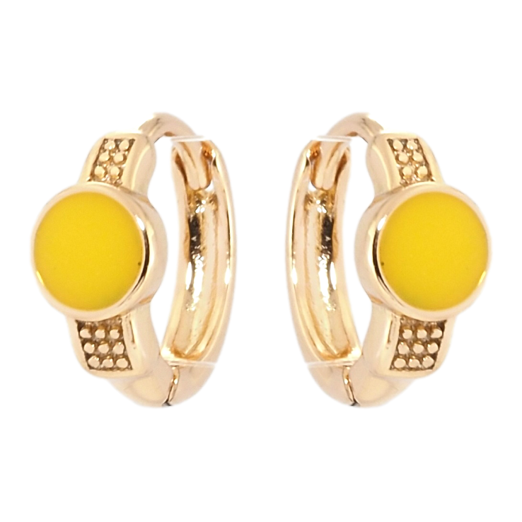 Серьги Xuping Позолота 18K колечки Круги с желтой эмалью фото №16 Серьги Xuping Позолота 18K колечки Круги с желтой эмалью фото №16