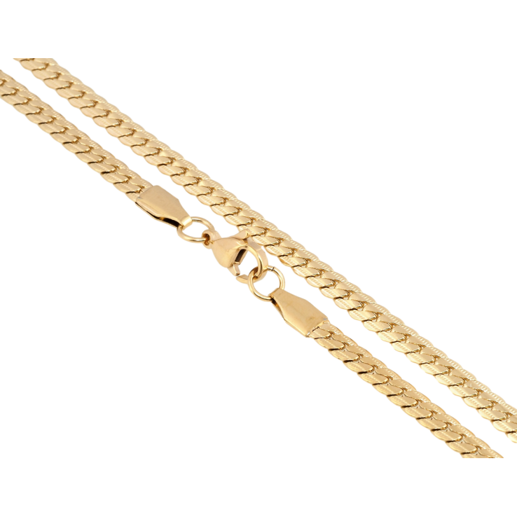 Цепочка Xuping ТТМ Stainless Steel цвет 18K Плетение Париджина с узором длина 46см х 4мм фото №20 Цепочка Xuping ТТМ Stainless Steel цвет 18K Плетение Париджина с узором длина 46см х 4мм фото №20