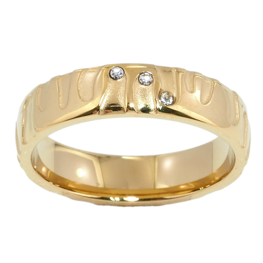 Кольцо Xuping TTM Stainless Steel Цвет 18К Узор с вставками циркония фото №1 Кольцо Xuping TTM Stainless Steel Цвет 18К Узор с вставками циркония фото №1