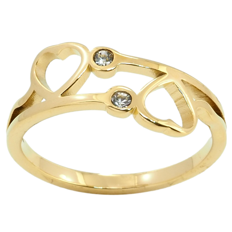 Кольцо Xuping TTM Stainless Steel Цвет 14К Сердечки фото №5 Кольцо Xuping TTM Stainless Steel Цвет 14К Сердечки фото №5