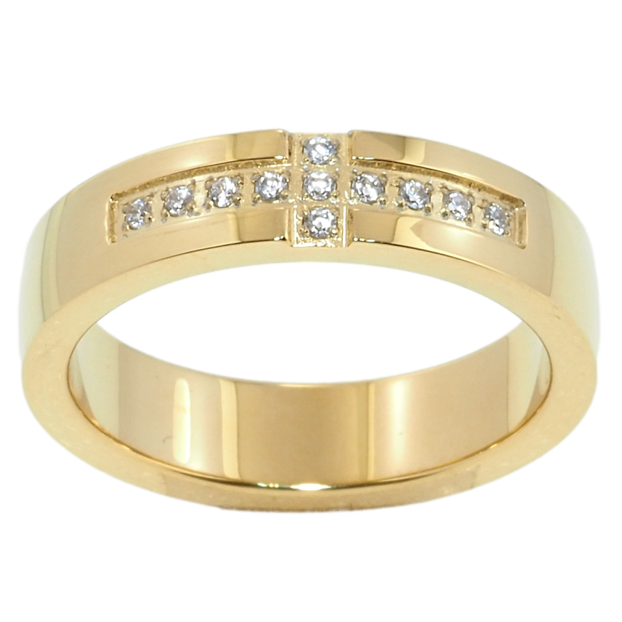 Кольцо Xuping TTM Stainless Steel Цвет 14К Узор цирконием фото №1 Кольцо Xuping TTM Stainless Steel Цвет 14К Узор цирконием фото №1