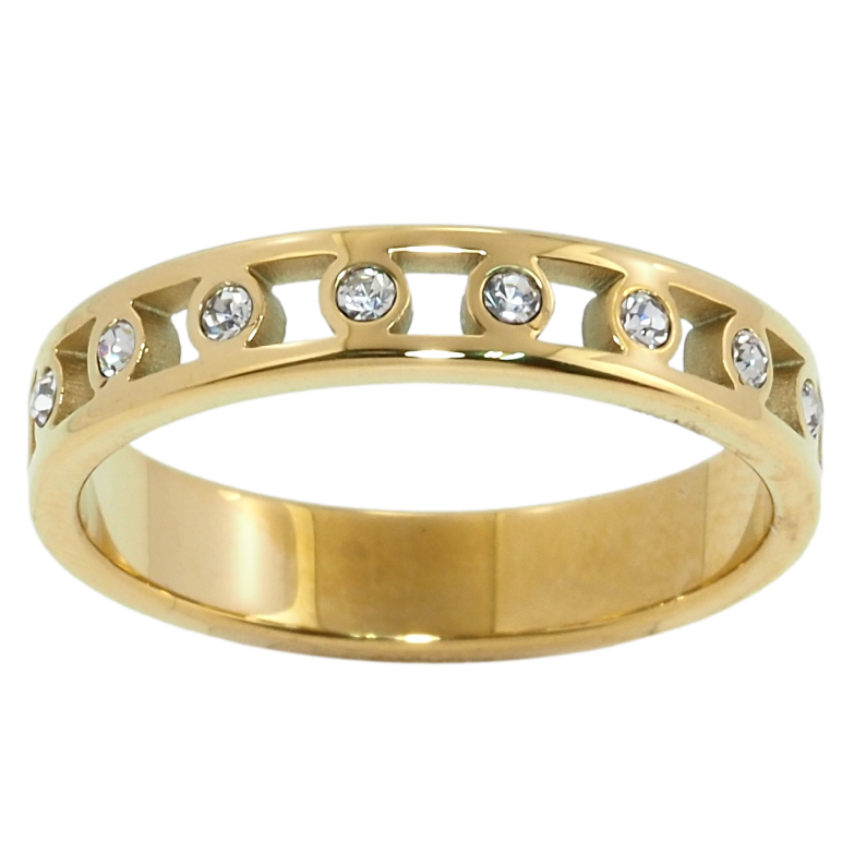 Кольцо Xuping TTM Stainless Steel Цвет 14К Узор с цирконием фото №1 Кольцо Xuping TTM Stainless Steel Цвет 14К Узор с цирконием фото №1