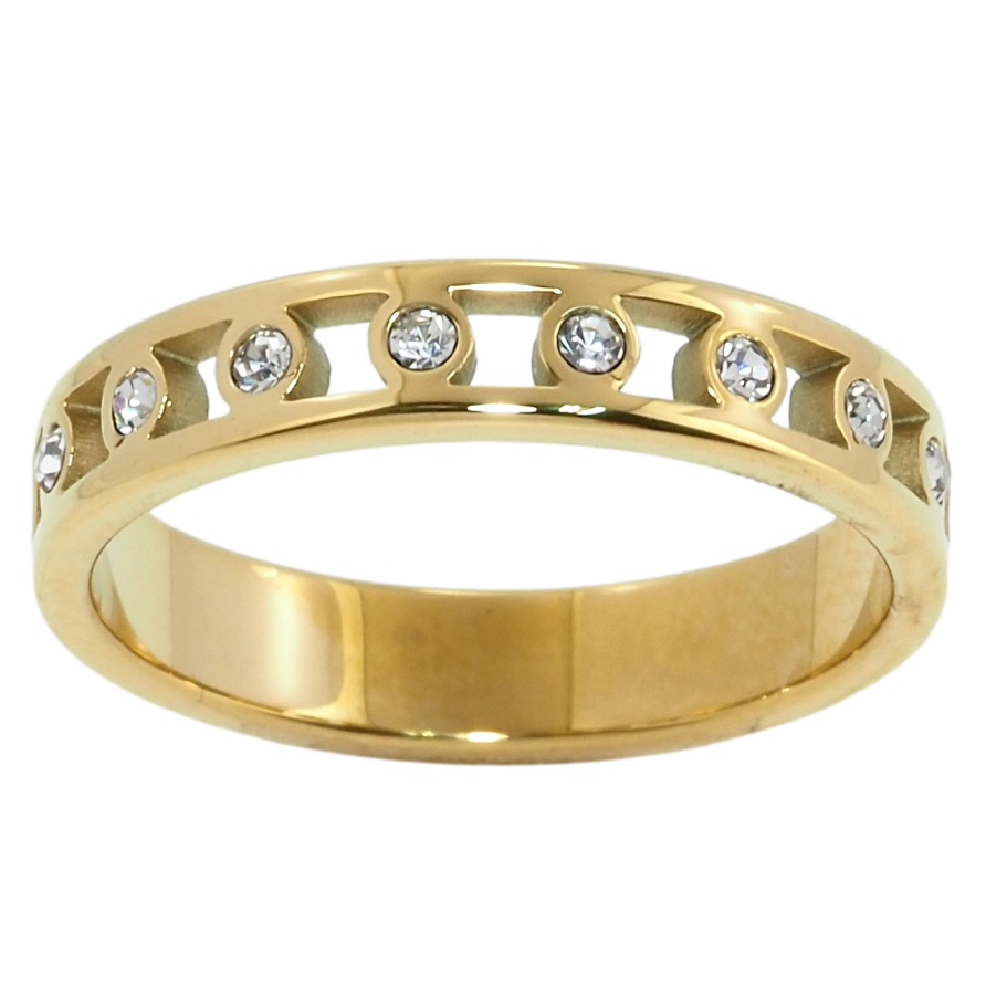 Каблучка Xuping TTM Stainless Steel Колір 14К Візерунок з цирконієм фото №1 Каблучка Xuping TTM Stainless Steel Колір 14К Візерунок з цирконієм фото №1