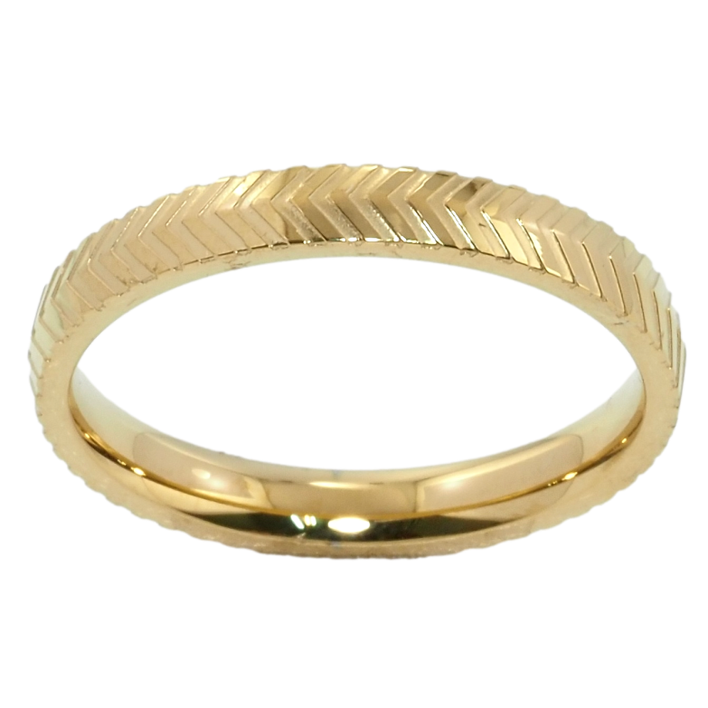 Кольцо Xuping TTM Stainless Steel Цвет 14К Обручальное с узором, шир. 3мм фото №1 Кольцо Xuping TTM Stainless Steel Цвет 14К Обручальное с узором, шир. 3мм фото №1