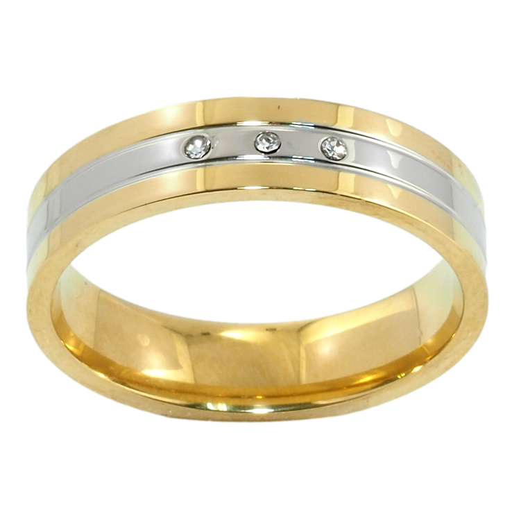 Каблучка Xuping TTM Stainless Steel Колір 14К + Родій Обручка, шир. 5мм фото №5