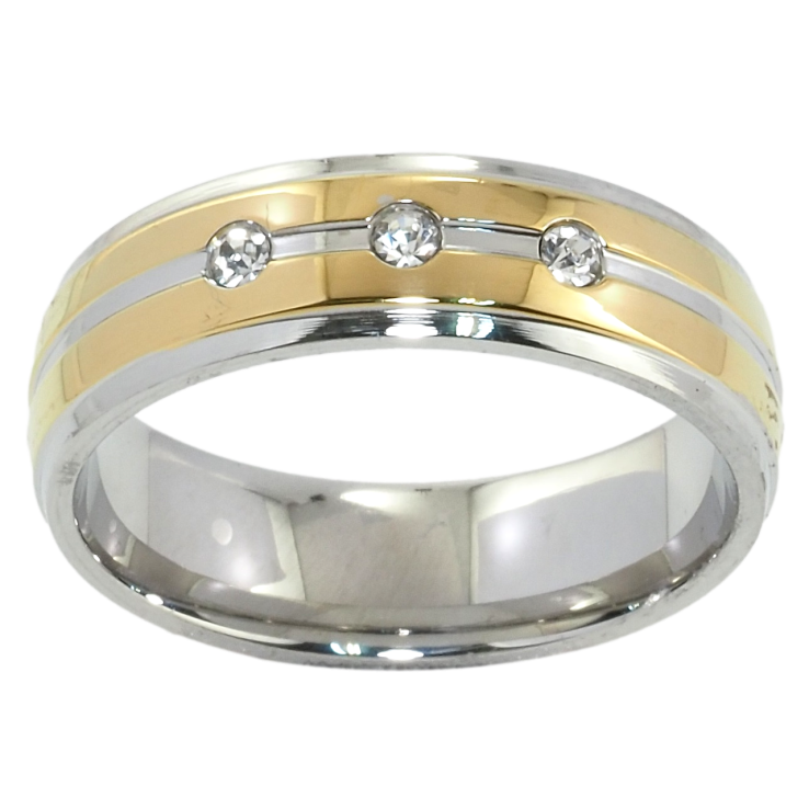 Каблучка Xuping TTM Stainless Steel Колір 14К + Родій Обручка, шир. 6мм фото №15