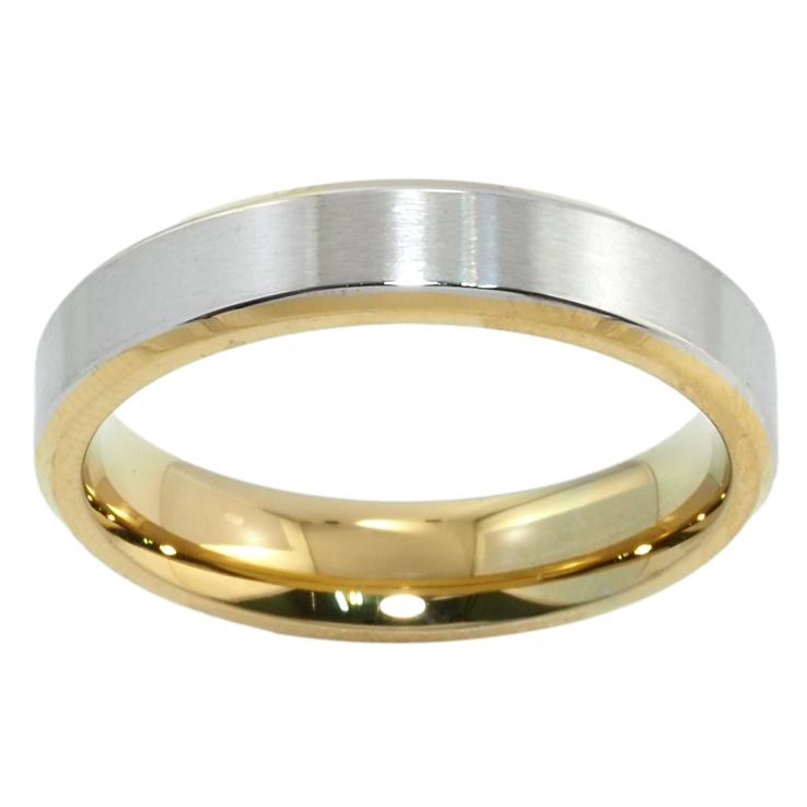 Каблучка Xuping TTM Stainless Steel Колір 14К + Родій Обручка, шир. 4,5мм фото №19