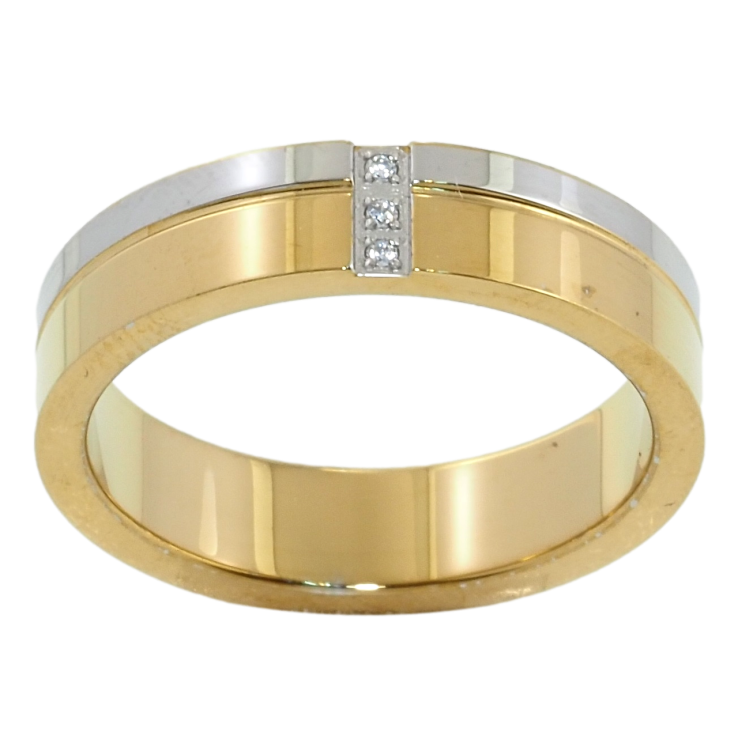 Каблучка Xuping TTM Stainless Steel Колір 14К + Родій Обручка, шир. 5мм фото №4