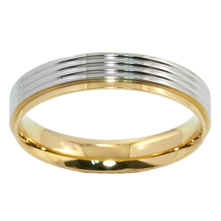 Каблучка Xuping TTM Stainless Steel Колір 14К + Родій Обручка, шир. 4мм фото №18