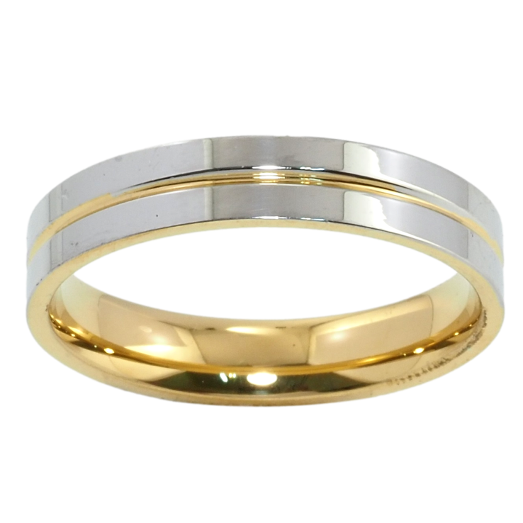 Каблучка Xuping TTM Stainless Steel Колір 14К + Родій Обручка, шир. 4мм фото №16