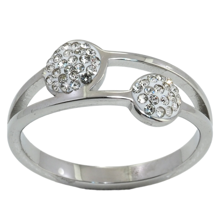 Каблучка Xuping TTM Stainless Steel Колір Родій Кульки з цирконієм фото №18 Каблучка Xuping TTM Stainless Steel Колір Родій Кульки з цирконієм фото №18