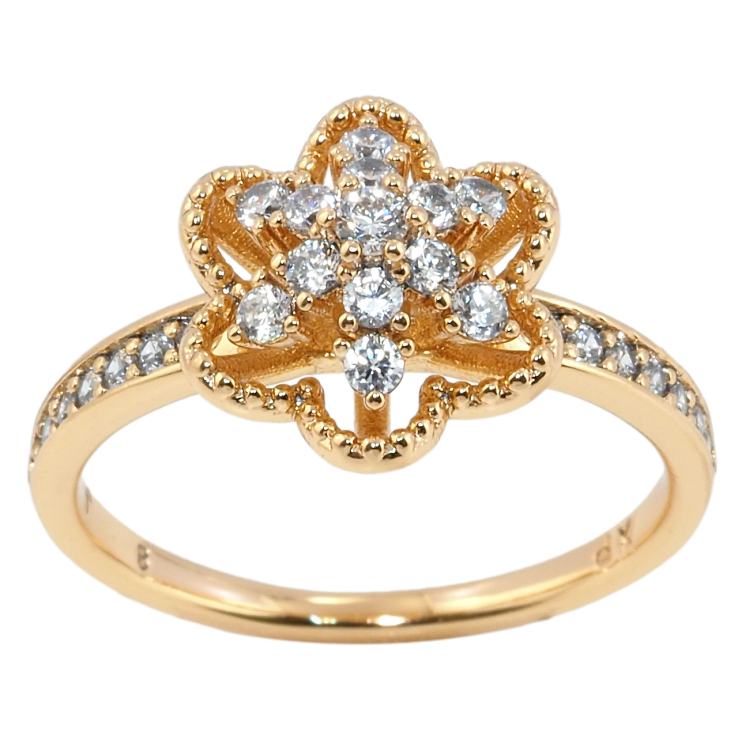 Кольцо Xuping Позолота 18K Декоративный цветочек фото №3 Кольцо Xuping Позолота 18K Декоративный цветочек фото №3