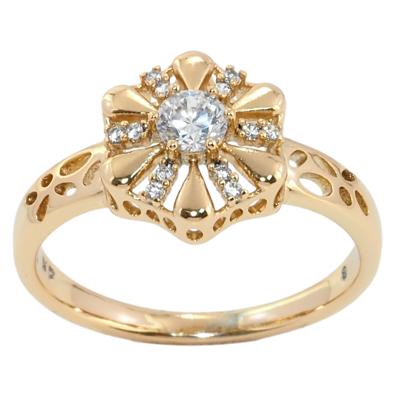 Каблучка Xuping Позолота 18K Декоративна квітка фото №1 Каблучка Xuping Позолота 18K Декоративна квітка фото №1