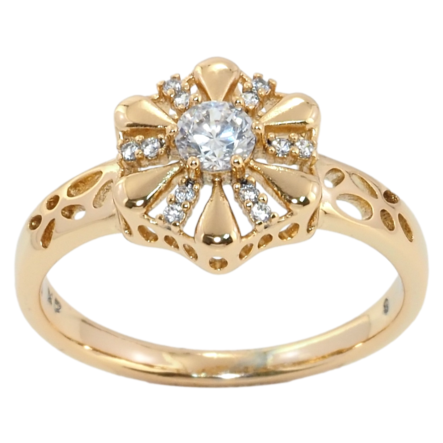 Кольцо Xuping Позолота 18K Декоративный цветок фото №1 Кольцо Xuping Позолота 18K Декоративный цветок фото №1