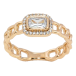 Кольцо Xuping Позолота 18K Узор цепочка с фианитом фото №1