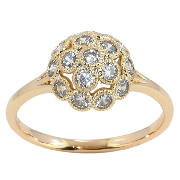 Каблучка Xuping Позолота 18K Купол із цирконію фото №25