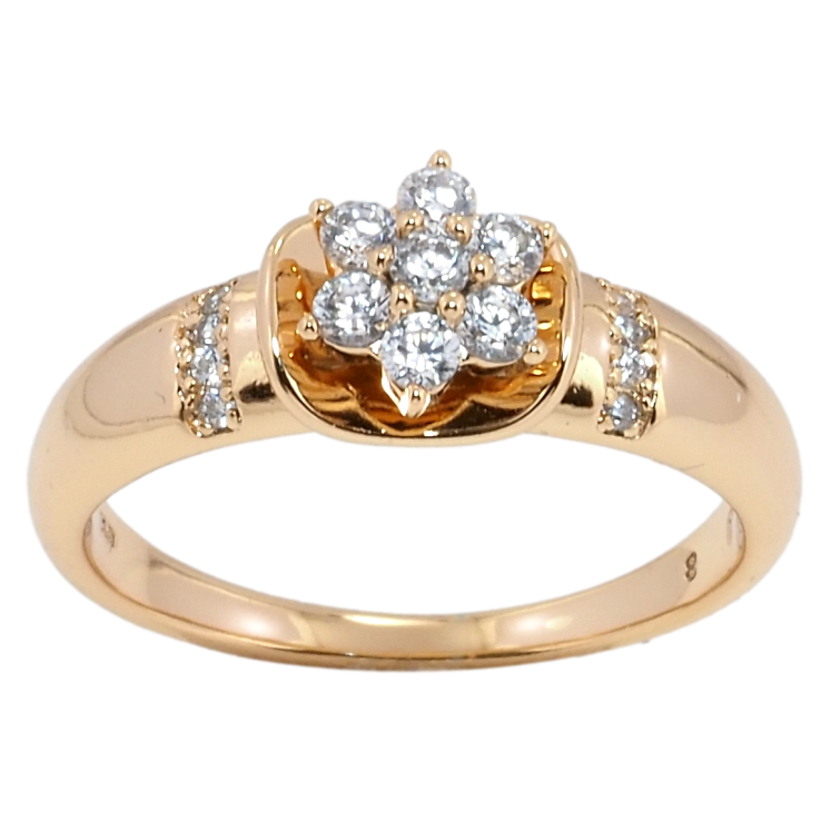 Каблучка Xuping Позолота 18K Кристальна квітка фото №11 Каблучка Xuping Позолота 18K Кристальна квітка фото №11