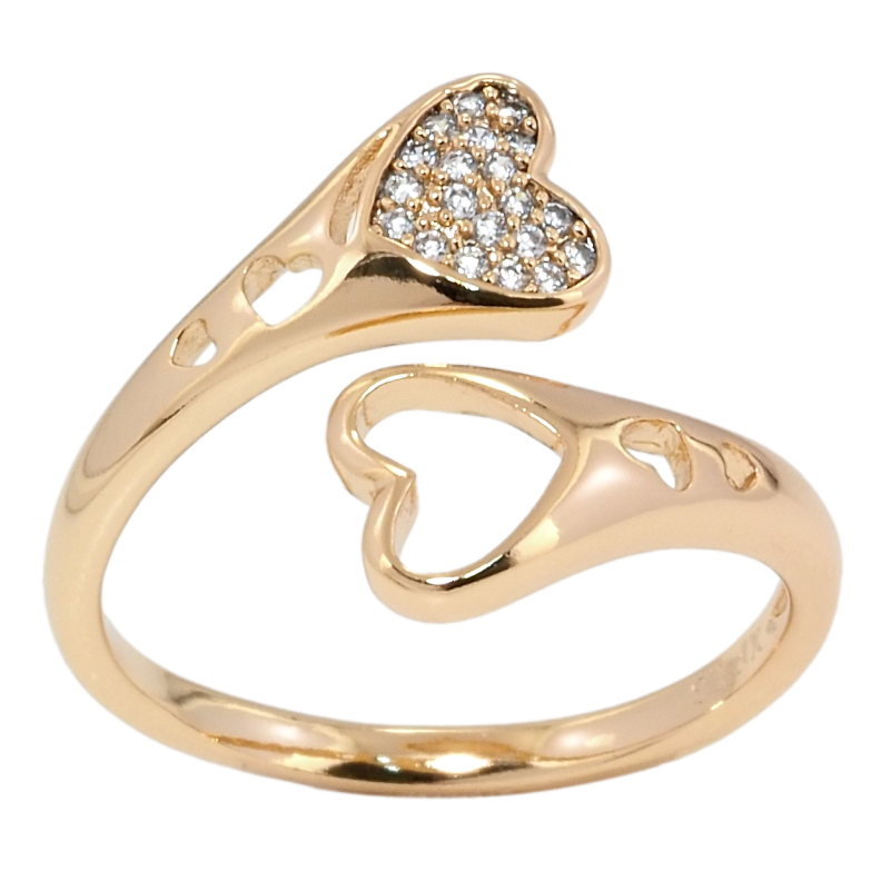 Каблучка Xuping Позолота 18K Сердечки фото №1 Каблучка Xuping Позолота 18K Сердечки фото №1