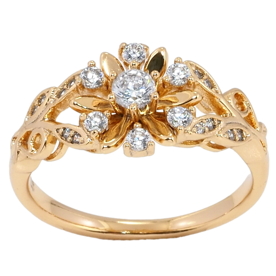 Кольцо Xuping Позолота 18K Цветочный орнамент фото №1 Кольцо Xuping Позолота 18K Цветочный орнамент фото №1