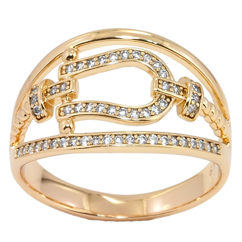 Каблучка Xuping Позолота 18K Декоративний орнамент із цирконієм фото №2 Каблучка Xuping Позолота 18K Декоративний орнамент із цирконієм фото №2