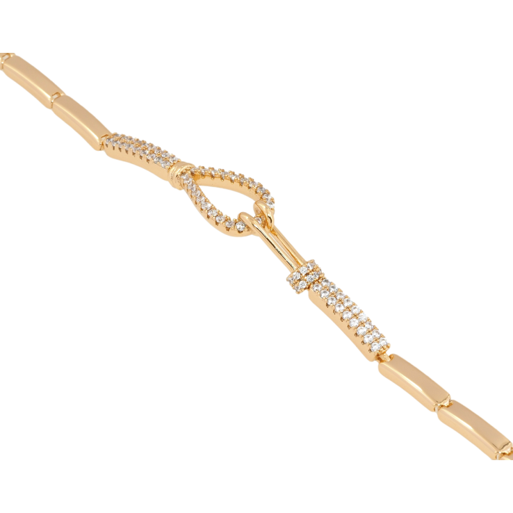 Браслет Xuping Позолота 18K Декоративна петелька з цирконієм довжина 19.5см х 3мм фото №3 Браслет Xuping Позолота 18K Декоративна петелька з цирконієм довжина 19.5см х 3мм фото №3