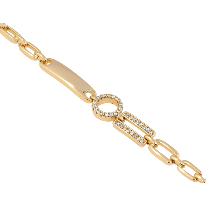 Браслет Xuping Позолота 18K Декоративный узор с цирконием длина с доп. замком 17,19см х 4мм фото №1 Браслет Xuping Позолота 18K Декоративный узор с цирконием длина с доп. замком 17,19см х 4мм фото №1