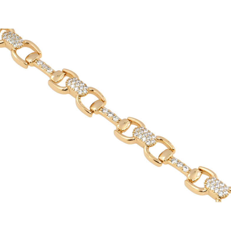 Браслет Xuping Позолота 18K Декоративный орнамент с цирконием длина с доп. замком 17,19см х 2-8мм фото №2 Браслет Xuping Позолота 18K Декоративный орнамент с цирконием длина с доп. замком 17,19см х 2-8мм фото №2