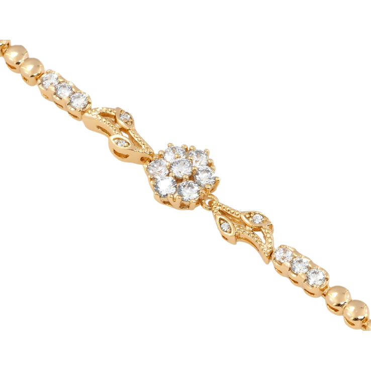 Браслет Xuping Позолота 18K Кристальна квітка довжина з дод. замком 17.5,19.5см х 3мм фото №16 Браслет Xuping Позолота 18K Кристальна квітка довжина з дод. замком 17.5,19.5см х 3мм фото №16