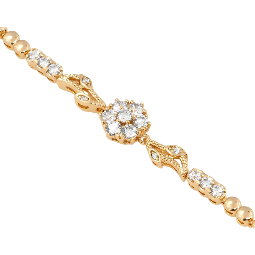 Браслет Xuping Позолота 18K Кристальна квітка довжина з дод. замком 17.5,19.5см х 3мм фото №1 Браслет Xuping Позолота 18K Кристальна квітка довжина з дод. замком 17.5,19.5см х 3мм фото №1