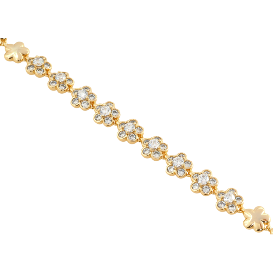 Браслет Xuping Позолота 18K Квіточки довжина з дод. замком 17,19см х 8мм фото №1 Браслет Xuping Позолота 18K Квіточки довжина з дод. замком 17,19см х 8мм фото №1