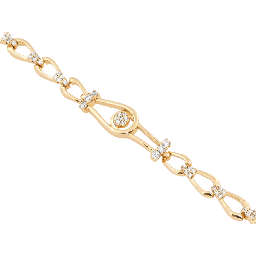 Браслет Xuping Позолота 18K Декоративний візерунок з цирконієм довжина з дод. замком 17,19см х 5мм фото №1 Браслет Xuping Позолота 18K Декоративний візерунок з цирконієм довжина з дод. замком 17,19см х 5мм фото №1