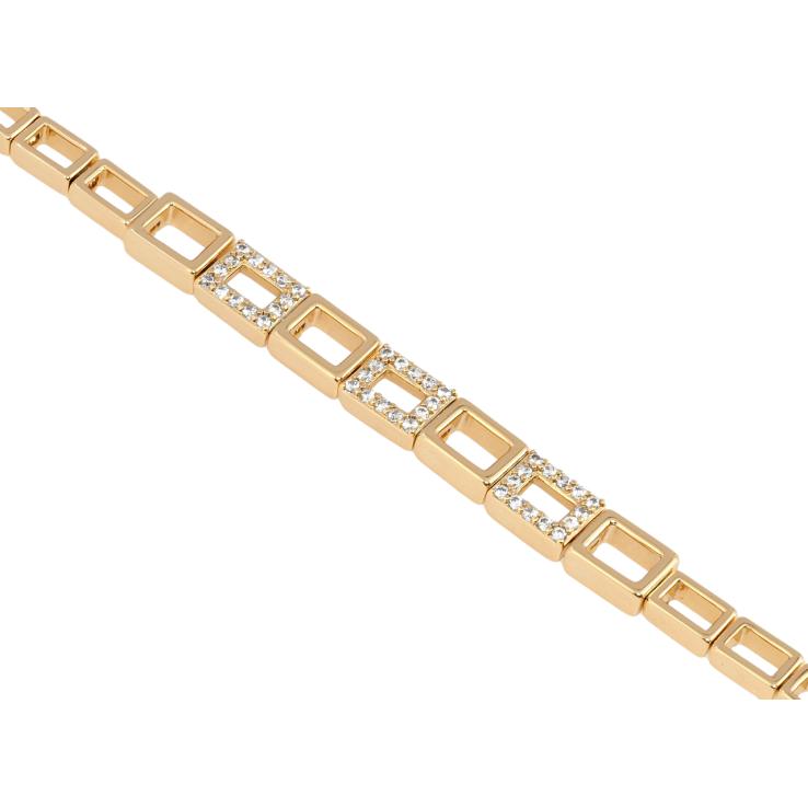 Браслет Xuping Позолота 18K Прямокутні ланки з цирконієм довжина з дод. замком 17,18.5см х 4-6мм фото №3 Браслет Xuping Позолота 18K Прямокутні ланки з цирконієм довжина з дод. замком 17,18.5см х 4-6мм фото №3