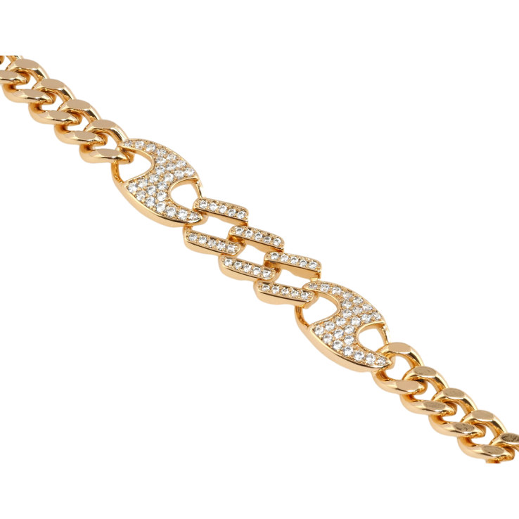 Браслет Xuping Позолота 18K Ланцюжок з декоративною вставкою довжина 18.5см х 6мм фото №7