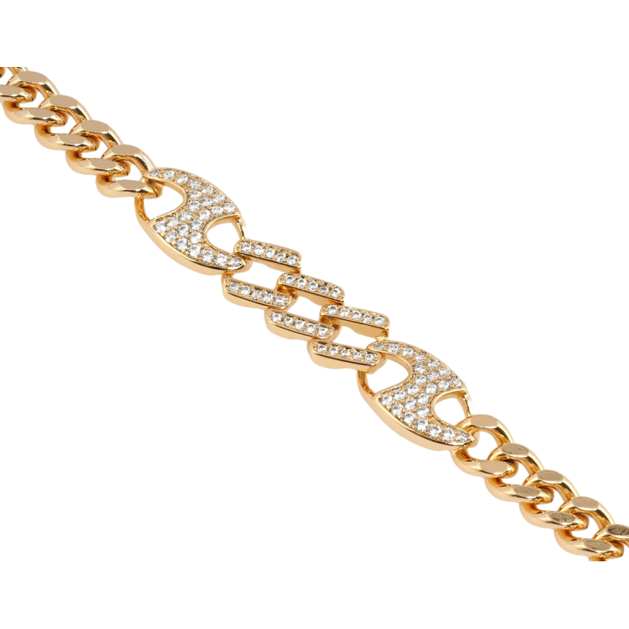 Браслет Xuping Позолота 18K Ланцюжок з декоративною вставкою довжина 18.5см х 6мм фото №1