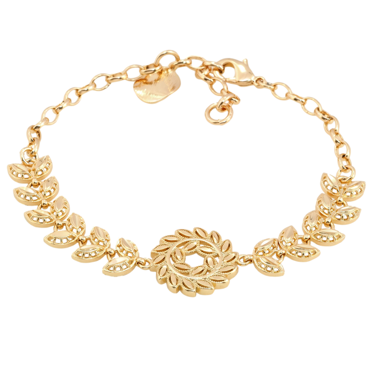 Браслет Xuping Позолота 18K Гілочка довжина з дод. ланцюжком 18.5-22см х 4-17мм фото №4 Браслет Xuping Позолота 18K Гілочка довжина з дод. ланцюжком 18.5-22см х 4-17мм фото №4