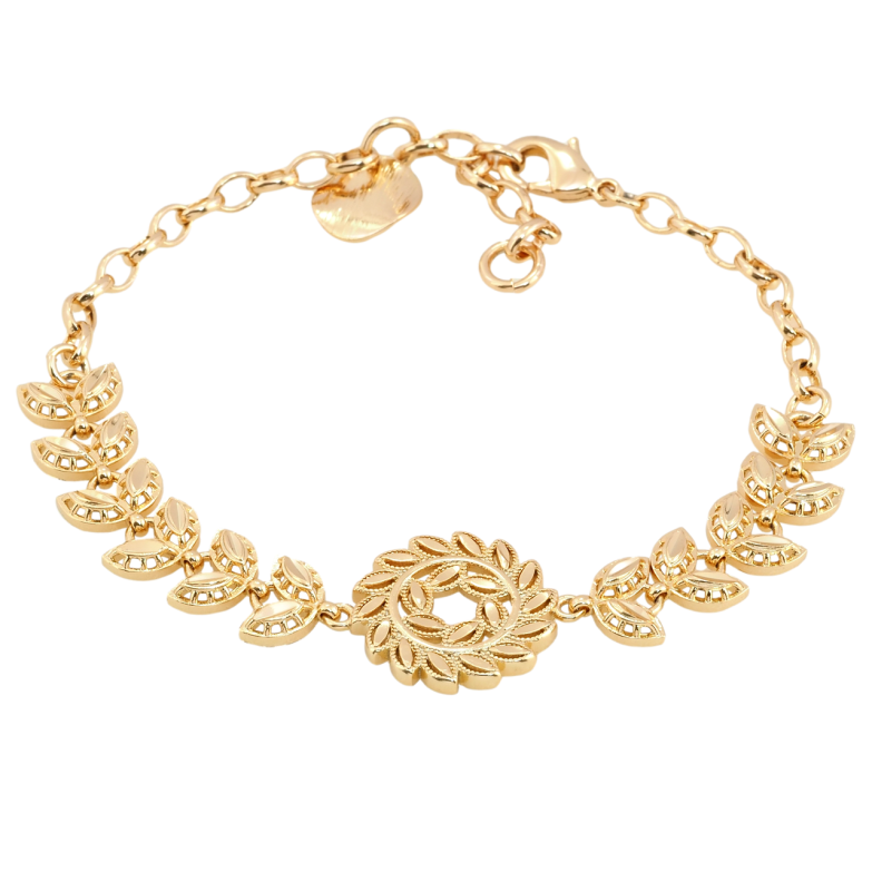 Браслет Xuping Позолота 18K Гілочка довжина з дод. ланцюжком 18.5-22см х 4-17мм фото №1 Браслет Xuping Позолота 18K Гілочка довжина з дод. ланцюжком 18.5-22см х 4-17мм фото №1