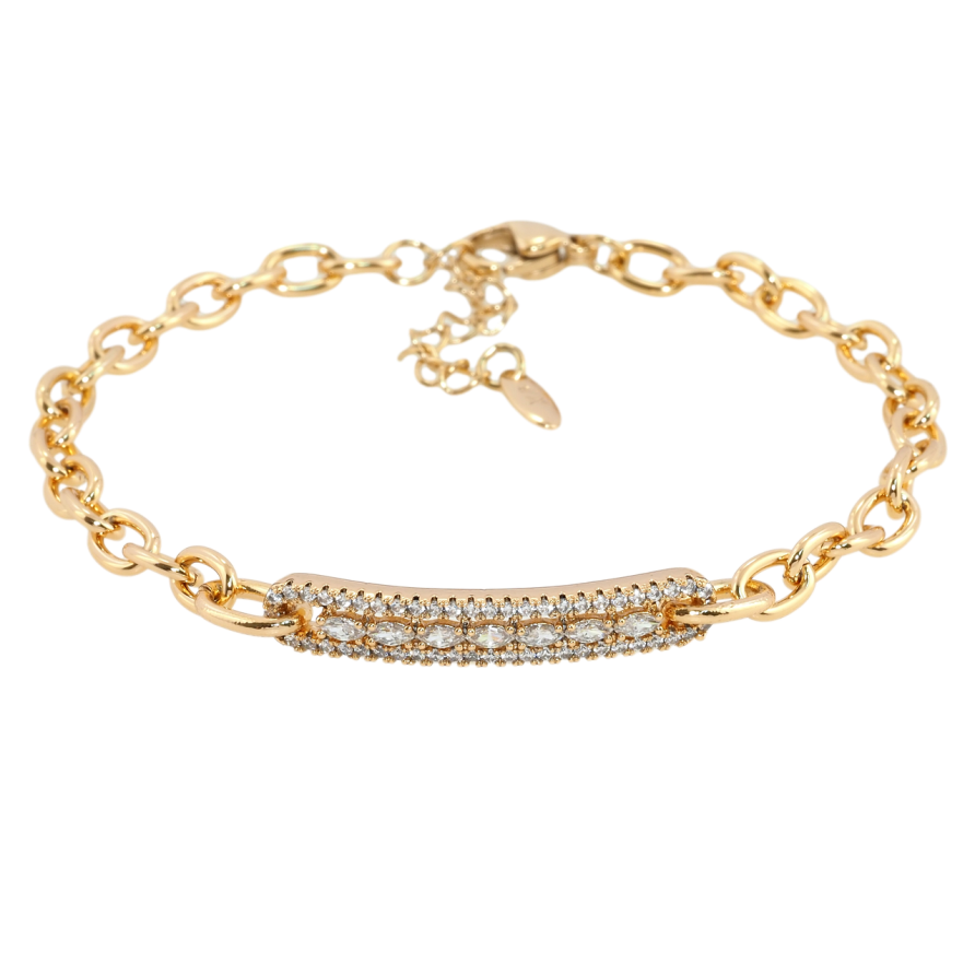 Браслет Xuping Позолота 18K Ланцюжок з декоративною вставкою довжина з дод. ланцюжком 17.5-21см х 4мм фото №1 Браслет Xuping Позолота 18K Ланцюжок з декоративною вставкою довжина з дод. ланцюжком 17.5-21см х 4мм фото №1