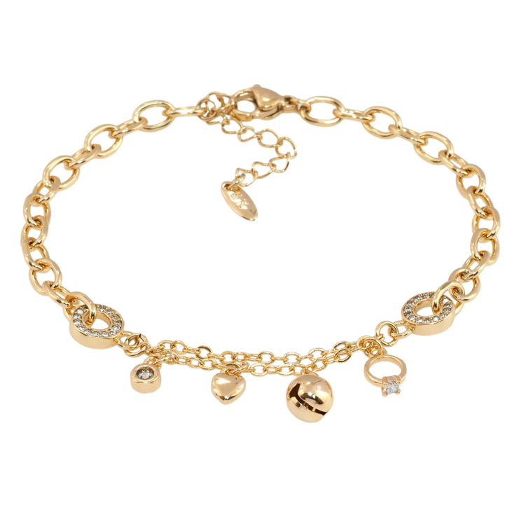 Браслет Xuping Позолота 18K Комбінований ланцюжок з підвісками довжина з дод. ланцюжком 18-21.5см х 4мм фото №18 Браслет Xuping Позолота 18K Комбінований ланцюжок з підвісками довжина з дод. ланцюжком 18-21.5см х 4мм фото №18