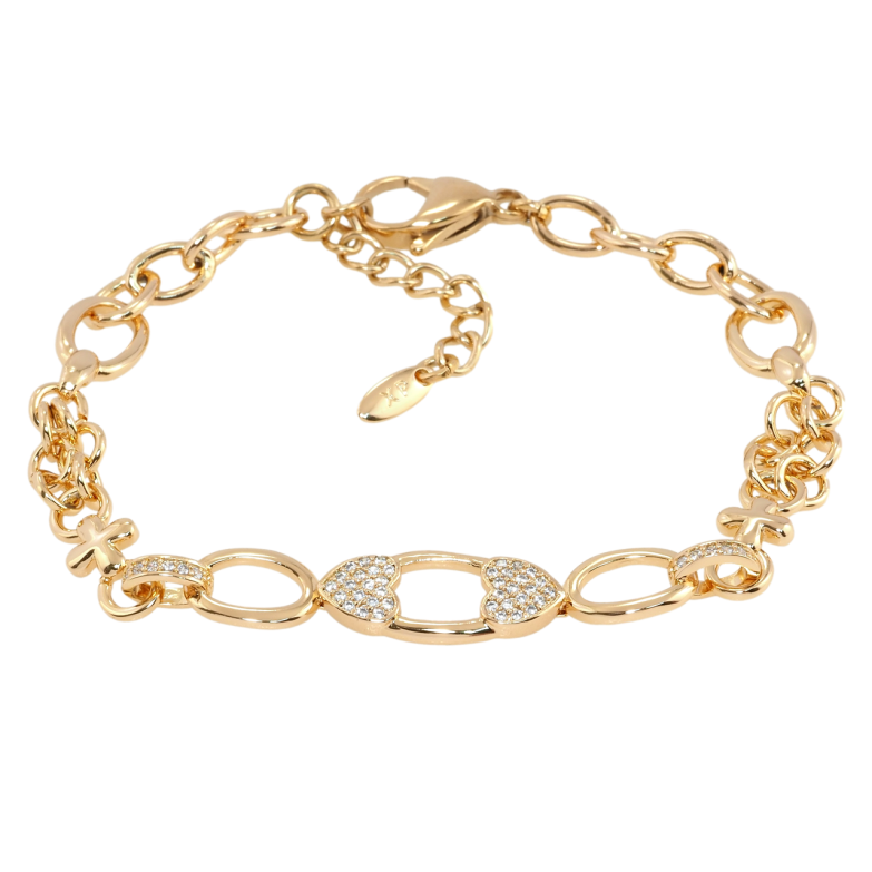 Браслет Xuping Позолота 18K Цепочка с декоративной вставкой длина с доп.цепочкой 18.5-21.5см х 5-7мм фото №5 Браслет Xuping Позолота 18K Цепочка с декоративной вставкой длина с доп.цепочкой 18.5-21.5см х 5-7мм фото №5