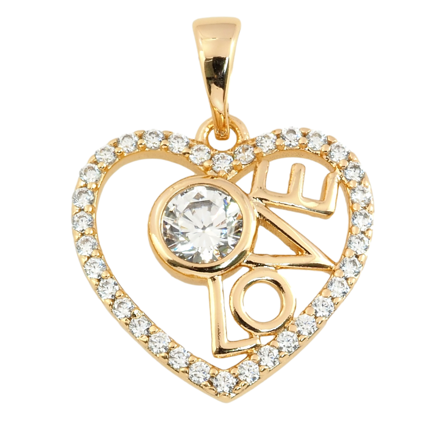 Кулон Xuping Позолота 18K Серце з цирконієм Love для ланцюжка до 5мм фото №1 Кулон Xuping Позолота 18K Серце з цирконієм Love для ланцюжка до 5мм фото №1