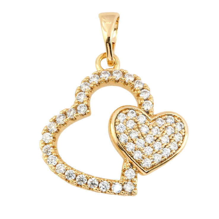 Кулон Xuping Позолота 18K Сердечки с цирконием для цепочки до 5мм фото №17