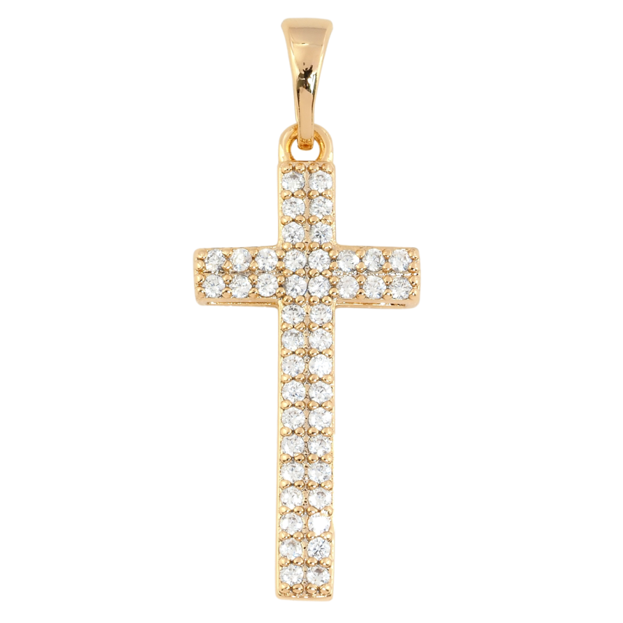Кулон Xuping Позолота 18K Хрест із цирконієм для ланцюжка до 5мм фото №1 Кулон Xuping Позолота 18K Хрест із цирконієм для ланцюжка до 5мм фото №1