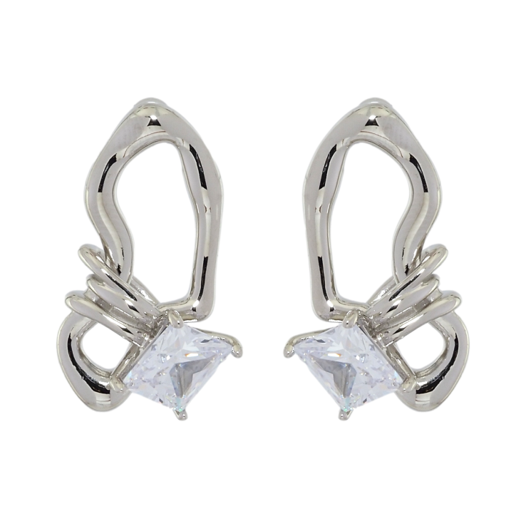 Серьги Xuping Родий пусеты Авангард фото №6